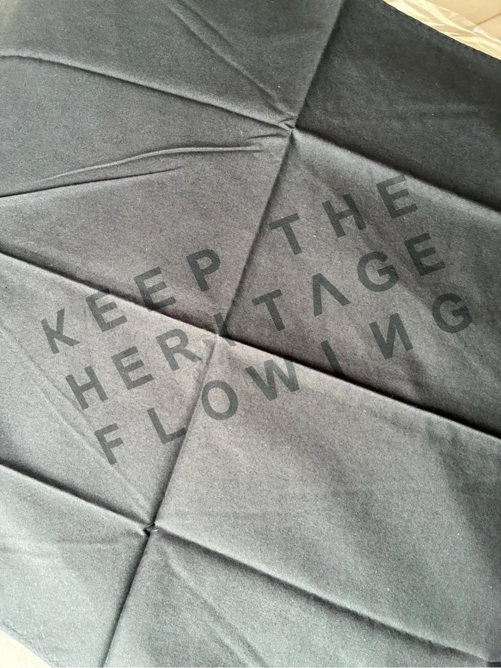 *NWT* Prospective Flow Cotton Square Scarf 50x50cm Black Text Print Designer